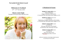 Saturday, 21 January 2023 - Meet the President (Minister Jacqui Wright) and Re-Dedication of Glasgow Association of Spiritualists
